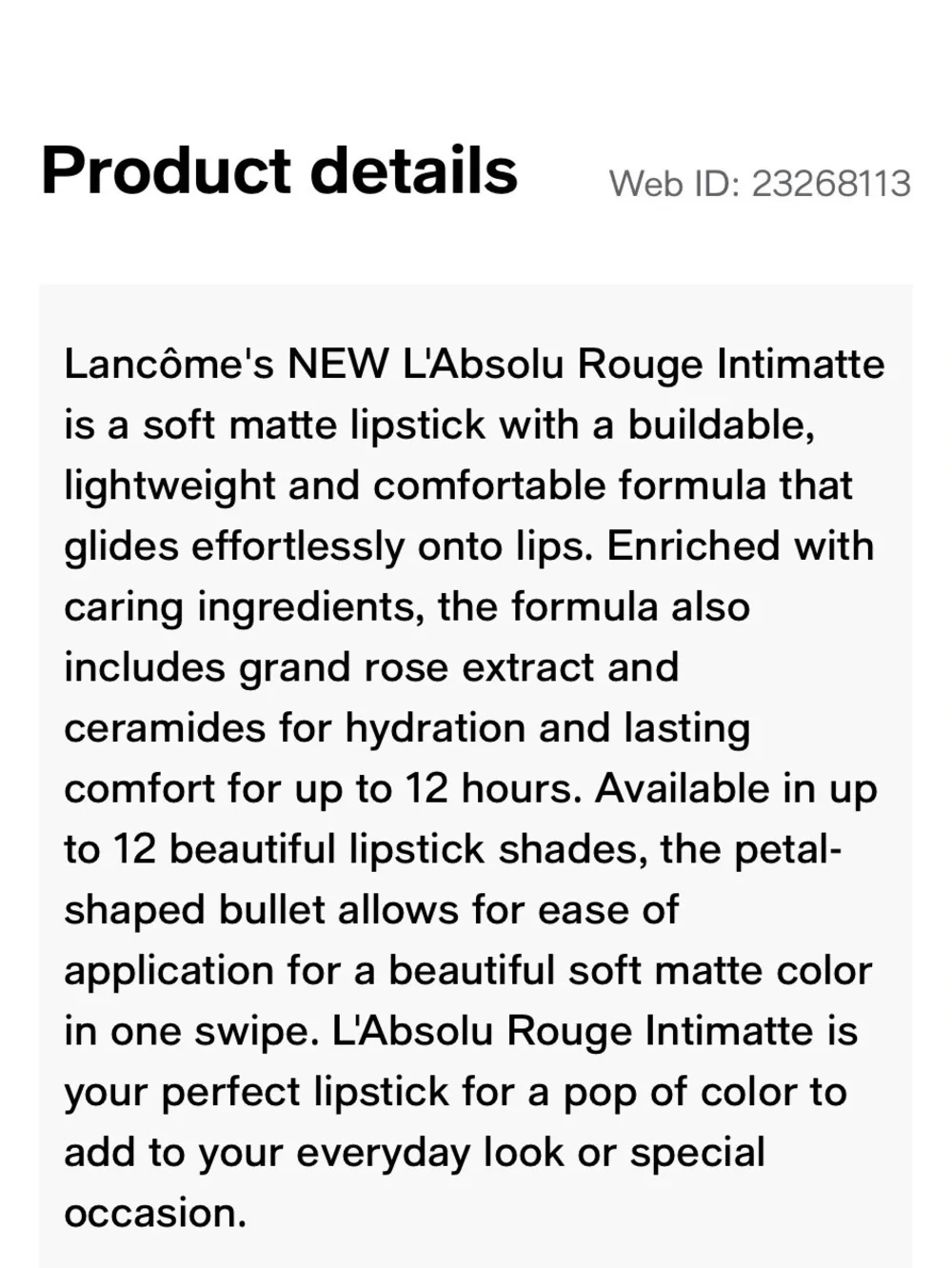 Lancôme/210 Unspoken feelings L'Absolu Rouge Intimatte